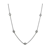 14K White Gold Diamond By the Yard Chain