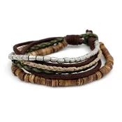 Aadi Wood, Leather, & Jute Unisex Bracelet