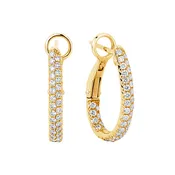 Pave set Diamond Hoops