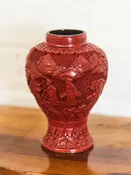 1930s Vintage Cinnabar Vase