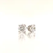 14K Colorless Simulated Diamond 4 Prong Basket Stud Earrings