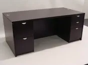 Espresso Double Pedestal Desk