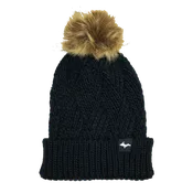 Beanie - "Upper Peninsula" Black Fur Pom Beanie