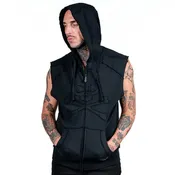 Black Skull Sleeveless Hoodie