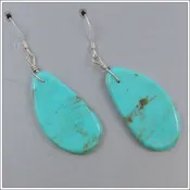 $35 Blue Turquoise Slab Earrings