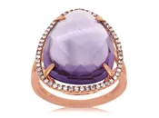 DIAMOND AND AMETHYST ROSE GOLD RING