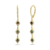 Abalone & Diamond Drop Earrings
