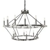 12 + 6 Light 40"/26" Big Ring Double Tier Chandelier - T6-3K Lamps Included - Classic Chandeliers