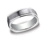 14K White Gold 7mm Satin Band