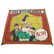 1950s J. Sigler Circus Sideshow Painted Banner
