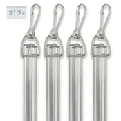 1/2" Fluted Clear PVC Baton with Metal Snap - 4 PC