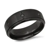 Black Zirconium Fancy Black Diamond Band Ring