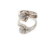 14K Gold & Moonstone Stacking Ring Set