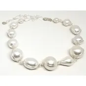Abra Couture White Cottonball sw Necklace