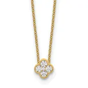 10k 1/4 carat Lab Grown Diamond VS/SI+ G+ Complete 18 inch Bloom Pendant Necklace