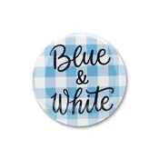 Blue & White Gingham 3" Button