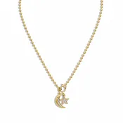 0.57 tcw Moon and Star Pendant Necklace - Nashville Jewelers