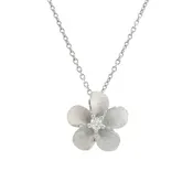 13mm Plumeria Slide Pendant in Precious Silver