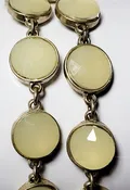 Ivory Stone Gold Tone Accent Chain Link Bracelet