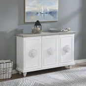 Andros Cabinet 3 Doors Clamshell Drawer Pull AW/French Gray