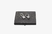 14k White Gold Lab Diamond Drop Huggie Earrings