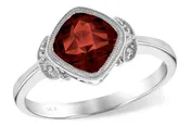 14kw Floral Style Garnet and Diamond Ring