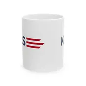 Copy of AALS Personalized Patriotic Kervin Ceramic Mug — Red & Navy Striped Political Coffee Cup (11oz/15oz)