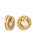 108-00232 18K RG RAINBOW SAPPHIRE EARRINGS