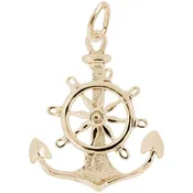 10 KT ANCHOR,WHEEL CHARM
