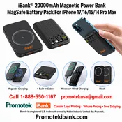 20000mAh Magnetic Power Bank MagSafe Battery Pack For iPhone 17/16/15/14 Pro Max