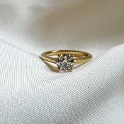 0.78 CT Diamond Solitaire Ring in Yellow Gold