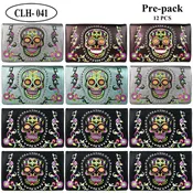 CLH-041 American Bling Sugar Skull Clutch Pre-Pack Assorted Color (12PCS)