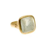 aquamarine cabochon cocktail ring, 15ct,<br>in 18k yellow gold