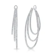 14k Gold 4.70Ct Diamond Triple Hoop Earring, available in White and Yellow Gold