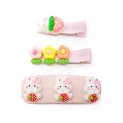 3pc Hair Clip Set – Bunny Garden Trio