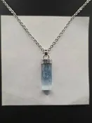 Aquamarine Crystal Silver Pendant
