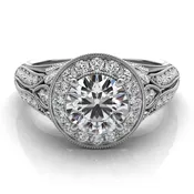 0.65 ctw. WHITE GOLD HALO ENGAGEMENT RING