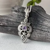 Amethyst Faceted Sterling Silver Necklace
