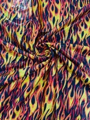 Holographic Flames Foil Printed Spandex 58" Wide| New Creations Fabric & Foam Inc.