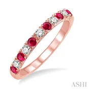 11 Alternate Gemstone & Diamond Wedding Band 32847PPFHRBPG