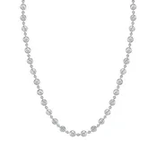 12.09 CT. Round Brilliant Diamond Bezel Set Necklace in 14K White Gold