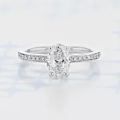 1.20 ct Oval Shape Earth Mined Diamond Pavé White Gold Engagement Ring (2006188)