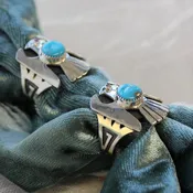 Silver &amp; Turquoise Eagle Rings