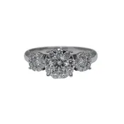 3 Diamond Halos Ring