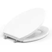 Topseat Plus Toilet Seat with Magic Hinge, Plastic, Elongated, White