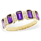 Amethyst Diamond Ring