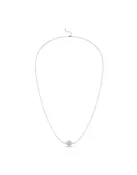 0.12CTW Diamond Station Clover Necklace, 18" - 14K White Gold