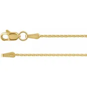 14K Gold 1 mm Diamond Cut Wheat Chain