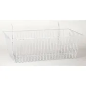 Basket 24″w x 12″d x 8″h fits slatwall and grid and pegboard  – white