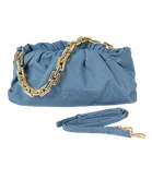 Denim Rectangle Chain Clutch — Bagz & Bling